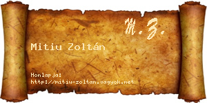 Mitiu Zoltán névjegykártya